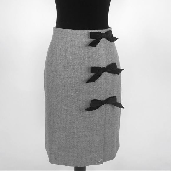 J.Crew NWT Bow Seam Wool Pencil Skirt Gray 6 - Picture 3 of 8